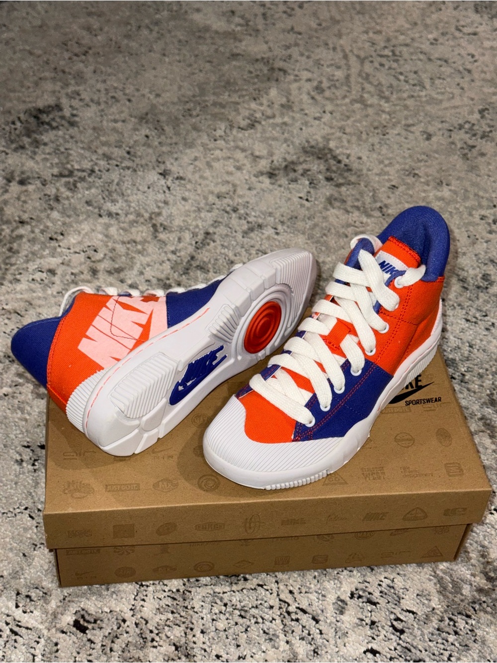 Nike High-Top Sneakers in Orange and Blue